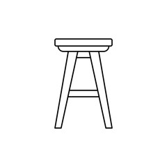 Stool chair icon in line style icon, isolated on white background
