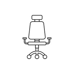 Office chair icon in line style icon, isolated on white background