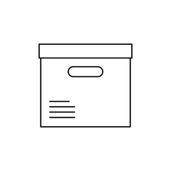 office cardboard box icon in line style icon, isolated on white background