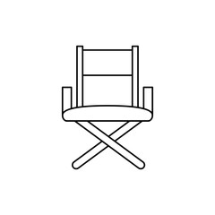folding chair, director chair icon in line style icon, isolated on white background