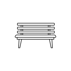  Wooden bench chair icon in line style icon, isolated on white background
