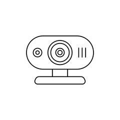Web cam icon in line style icon, isolated on white background