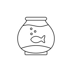 Aquarium icon in line style icon, isolated on white background