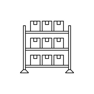warehouse racking icon in line style icon, isolated on white background