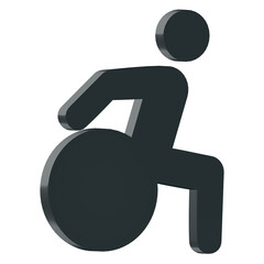 3d Illustration of Person on Wheelchair