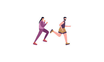 Fototapeta na wymiar A group of athletes running. Marathon, competition, cross-country, sportsmen, athletes, runners moving in row vector illustration.
