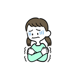 寒そうな女の子