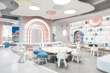 Interior Modern Playroom for Children with Toys