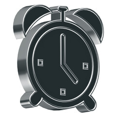 3d Silver Alarm Clock