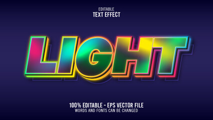 3d Colorful Light editable text effect template