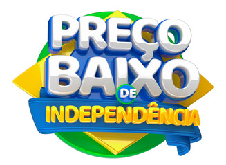 PREÇO BAIXO DE INDEPENDÊNCIA SELO 3D PARA 7 DE SETEMBRO