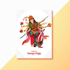 Happy durga puja india festival holiday brochure card background