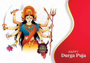 Indian festival goddess durga face holiday celebration card background