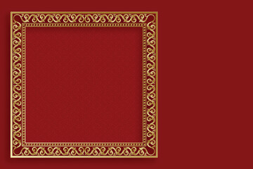 Chinese frame with oriental Asian elements on color background