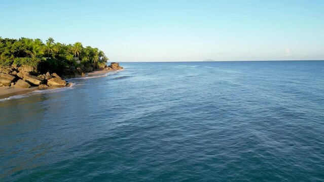 Early morning drone footage of Sandy Beach, Rincon Puerto Rico. 