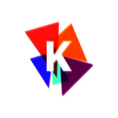 vector illustration of creative colorful letter K logo.