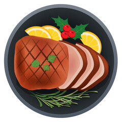 glazed ham food for festival christmas and thanksgiving