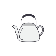 Boiler kettle icon in color, isolated on white background 