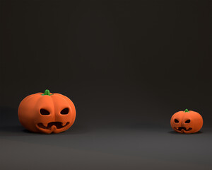 3d render of podium with halloween concept