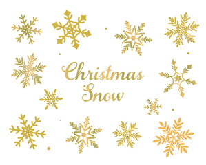 Fototapeta na wymiar 華やかでキラキラしている雪の結晶のベクターイラスト素材／冬／クリスマス／キラキラ／グリッター 