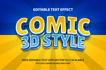comic 3d style Editable text effect