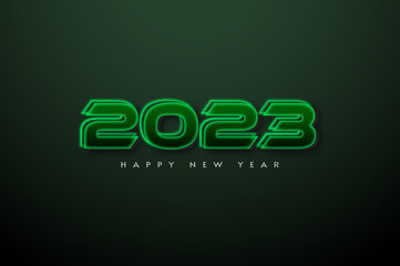 2023 happy new year on green