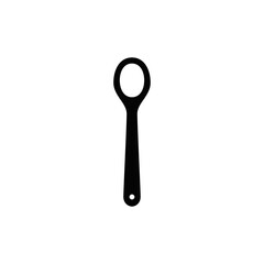 Cooking spoons and spatula icon in black flat glyph, filled style isolated on white background