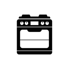 Burner oven icon in black flat glyph, filled style isolated on white background