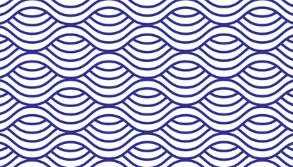 Blue Water wave line pattern background. Traditional Japanese style concept.Vector illustration.