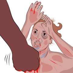 Mistreatment of women, graphic representation of toxic relationships. - obrazy, fototapety, plakaty