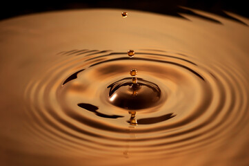 Water Droplet Ripple Brown Coffee