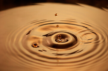Water Droplet Ripple Brown Coffee