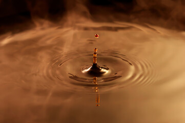 Water Droplet Ripple Brown Coffee
