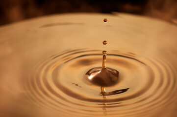 Water Droplet Ripple Brown Coffee