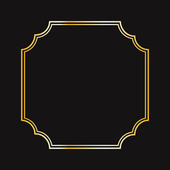 Luxury Gold Vintage Frame Blank Template Vector Illustration