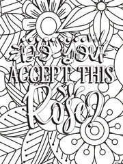 Funny-Quotes Coloring pages. Coloring page for adults and kids. Vector Illustration.