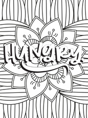 Funny-Quotes Coloring pages. Coloring page for adults and kids. Vector Illustration.