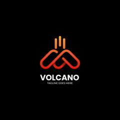 Vector Logo Illustration Volcano Gradient Line Art Style © Artnivora