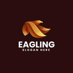 Vector Logo Illustration Eagle Gradient Colorful Style