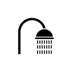 Simple And Clean Bath Shower Vector Icon Illustration