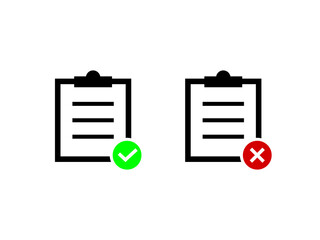 Task Complete and Failed, Aproved and Decline Icon Vector