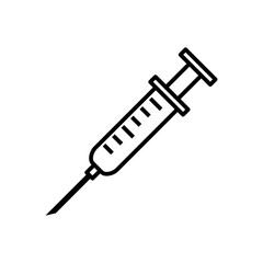 Simple And Clean Syringe Outline Vector Icon Illustration