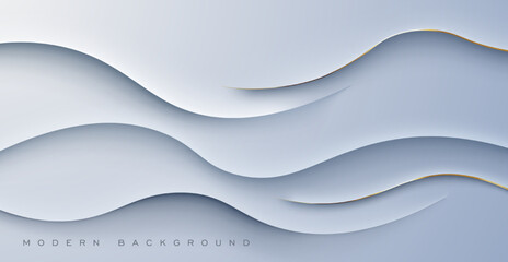 abstract  white gray dynamic wavy shadow and light modern design geometric futuristic vector background illustration.