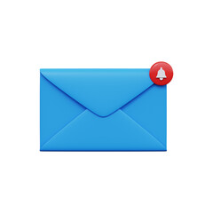 Postal envelope with notice. 3d render