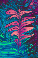 Ebru art background with  floral marbling texture patterns Abstract marble floral pattern texture