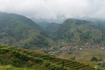 Fototapeta premium Natural Mountain rice filed, Vietnam 2017.