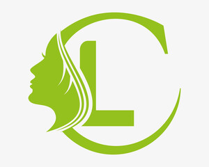 Beauty woman fashion Letter L logo