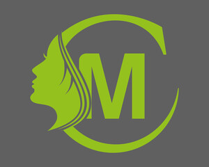 Beauty woman fashion Letter M logo