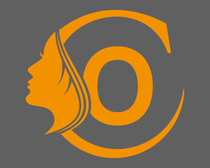 Beauty woman fashion Letter O logo