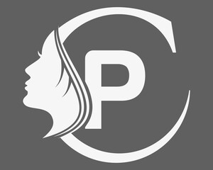 Beauty woman fashion Letter P logo